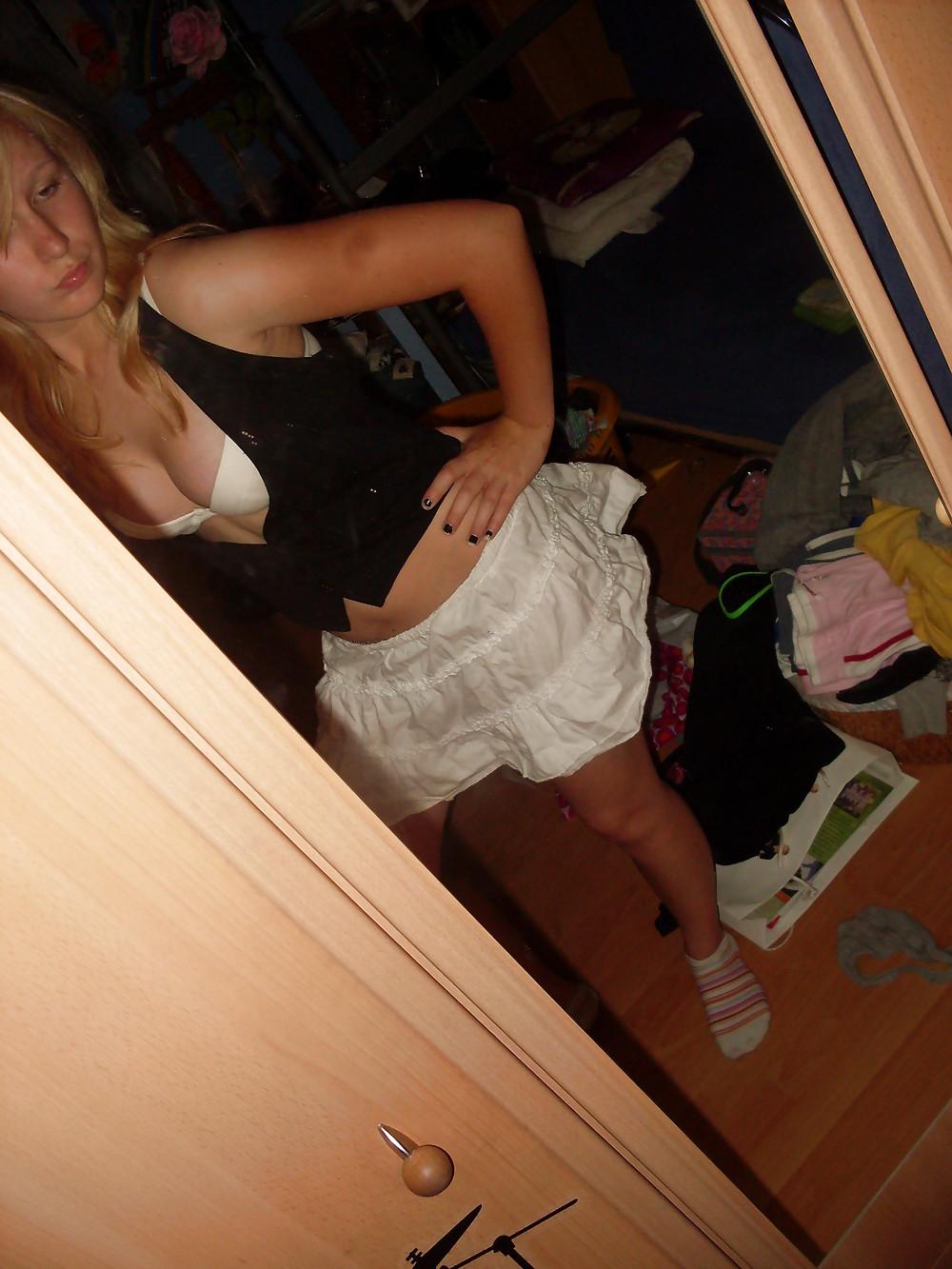 15P Cute Blonde self shot in bathroom
