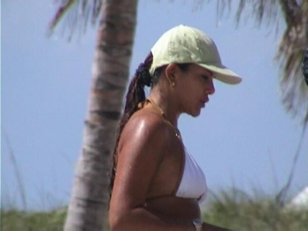 16P Dark latina ass in tiny thong bikini