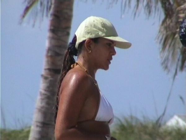 16P Dark latina ass in tiny thong bikini