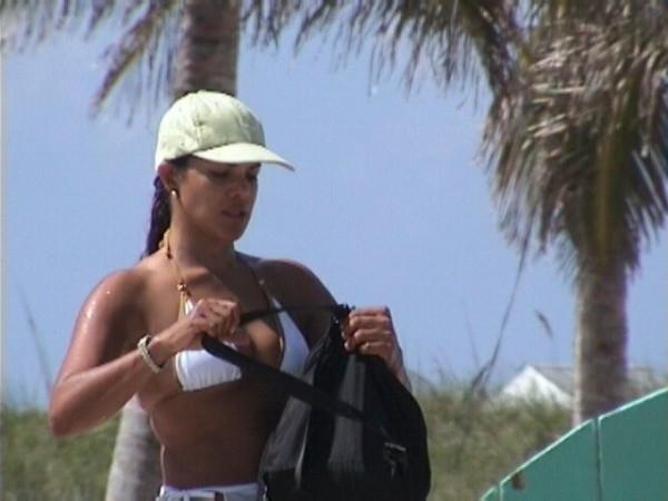 16P Dark latina ass in tiny thong bikini