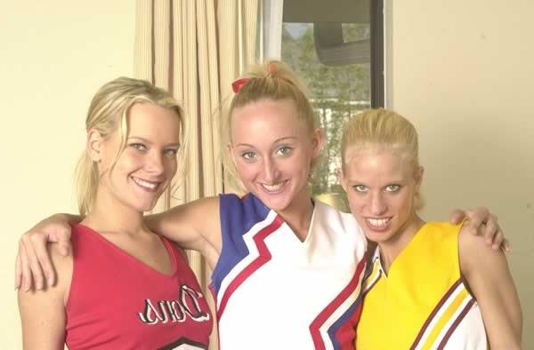 15P Three cheerleaders having fun