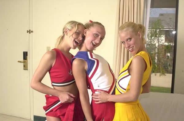 15P Three cheerleaders having fun