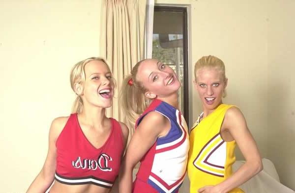 15P Three cheerleaders having fun