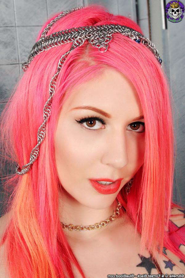 15P Pink Haired Adventure Girl Annalee Belle Takes it Off