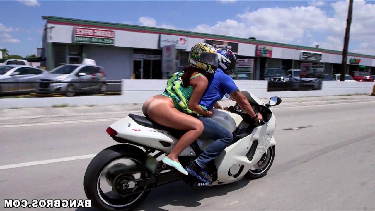 15P Sophia Steele gets horny on a motorcycle