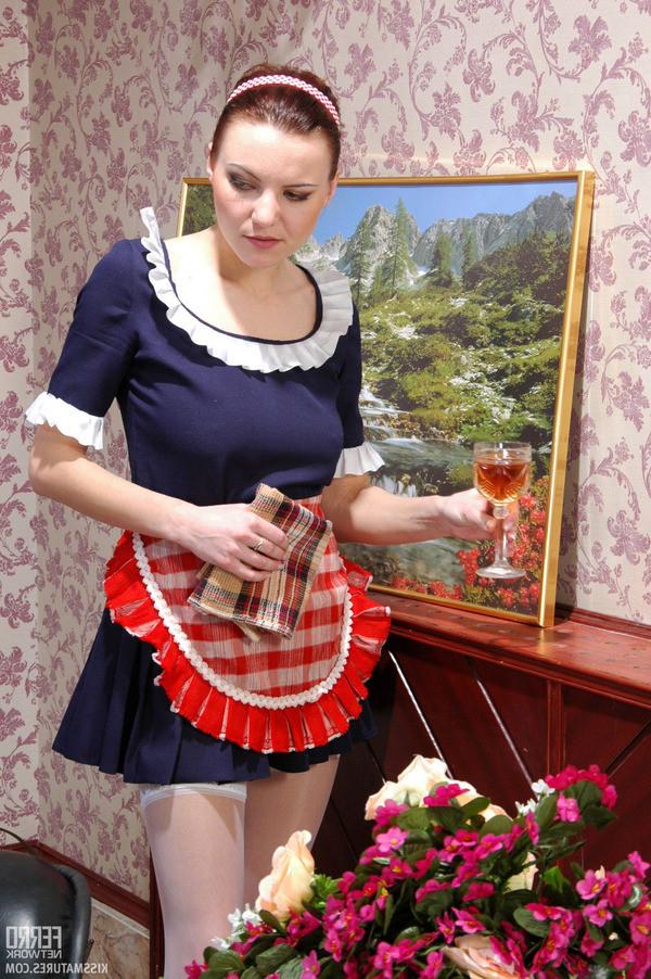 13P Awesome milf and French maid readily going down for lesbian slits and clits