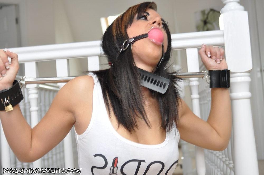 12P Tied Virgins Rachael is ballgagged and spread