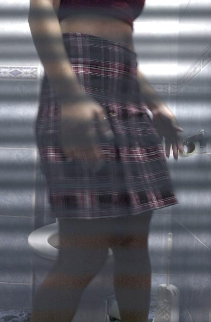 16P Voyeur peeks at cute blonde caught peeing on toilet spy cam