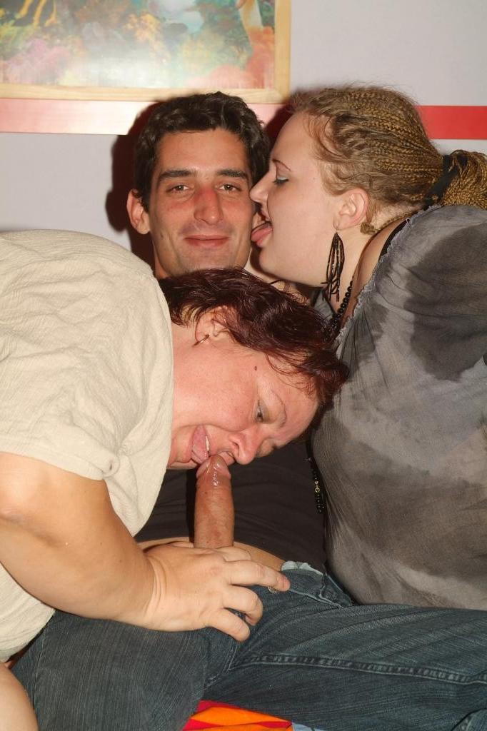 12P Big flabby ass matures Agnes Eva and Anna Marie take turns in slobbering and fuc