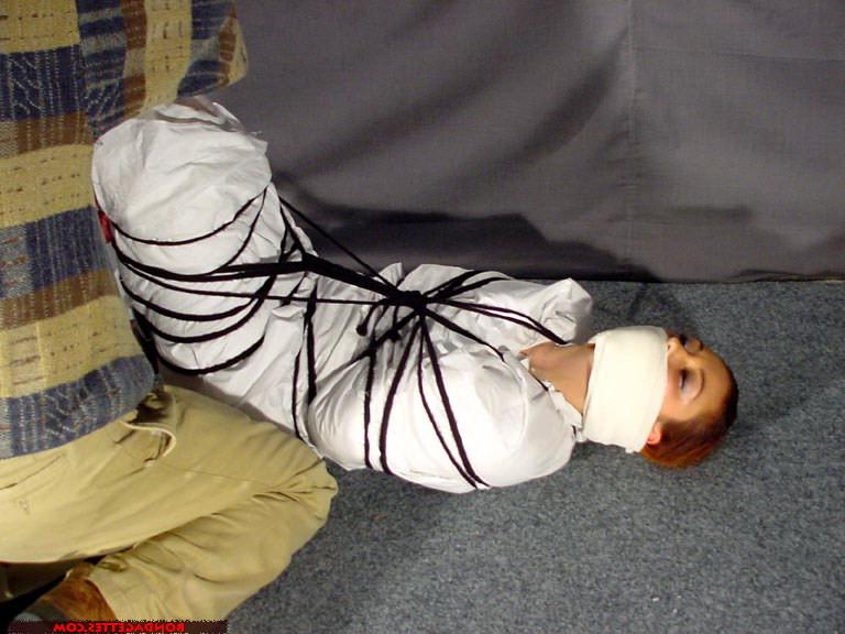 16P Jennys mummified bondage of kinky fetish model tied up