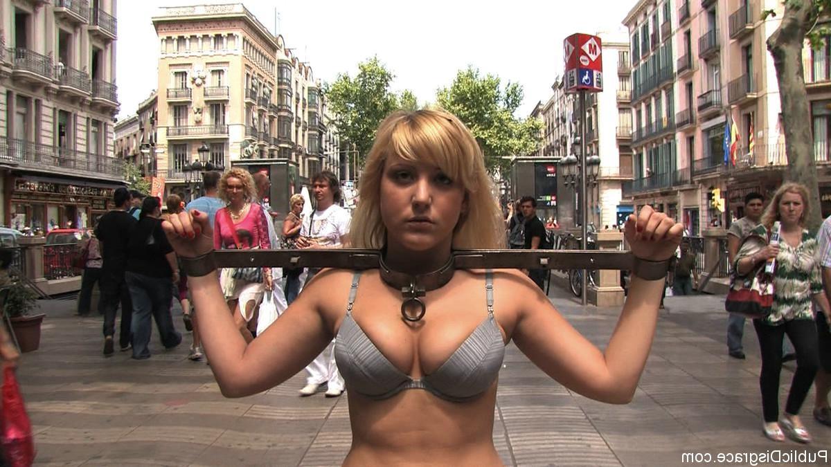 24P Babe gets tied up and fucked outdoor for everyone to see