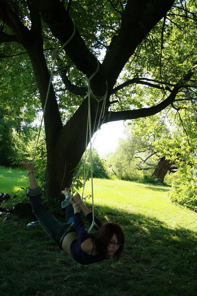 16P Mistress Ursela decided she'd like to try her hand at suspension. Marcy got more