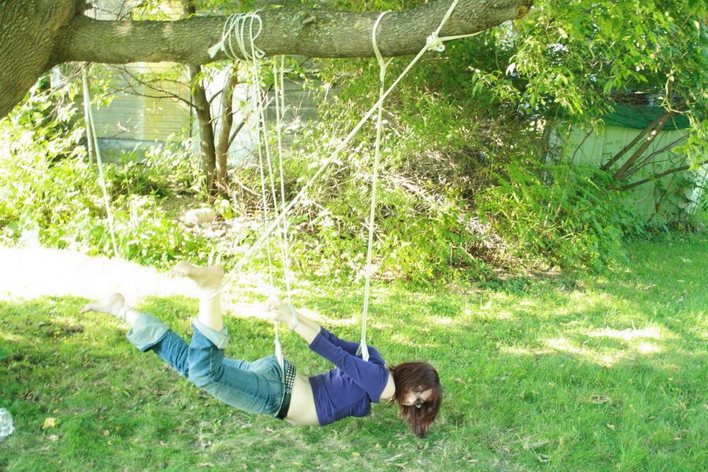 16P Mistress Ursela decided she'd like to try her hand at suspension. Marcy got more