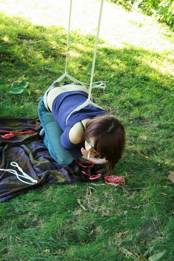 16P Mistress Ursela decided she'd like to try her hand at suspension. Marcy got more