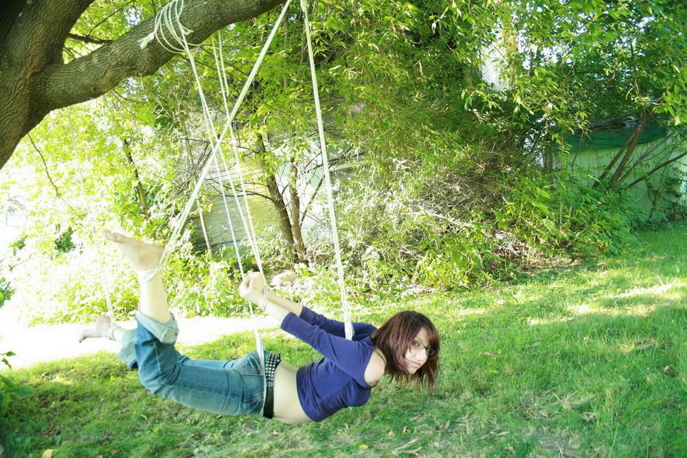 16P Mistress Ursela decided she'd like to try her hand at suspension. Marcy got more