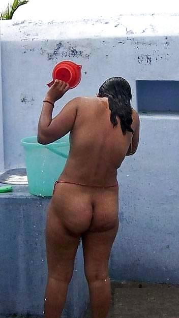 10P Indian bathing outside
