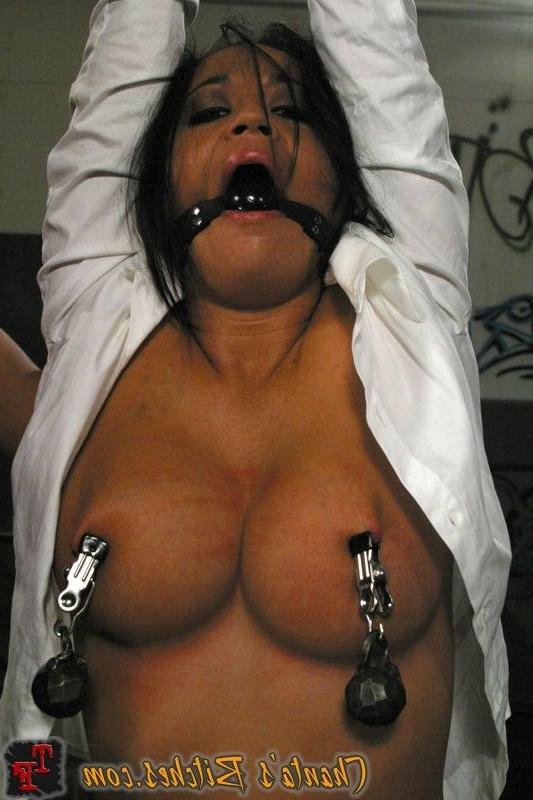 18P Brunette with tied boobs bondaged and fucked by mistress