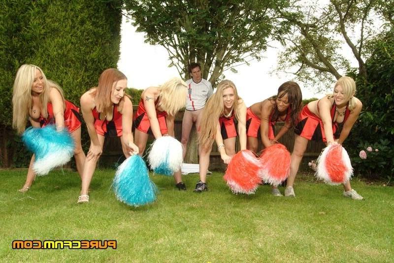 18P Cheerleaders torment a tied up guy by teasing him
