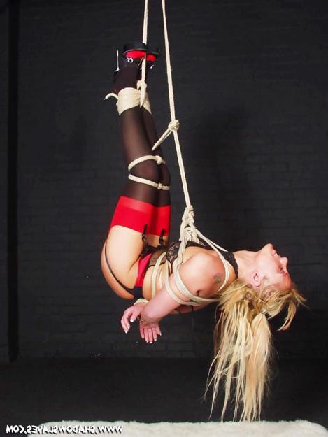 15P Kinky blonde tied up and suspended