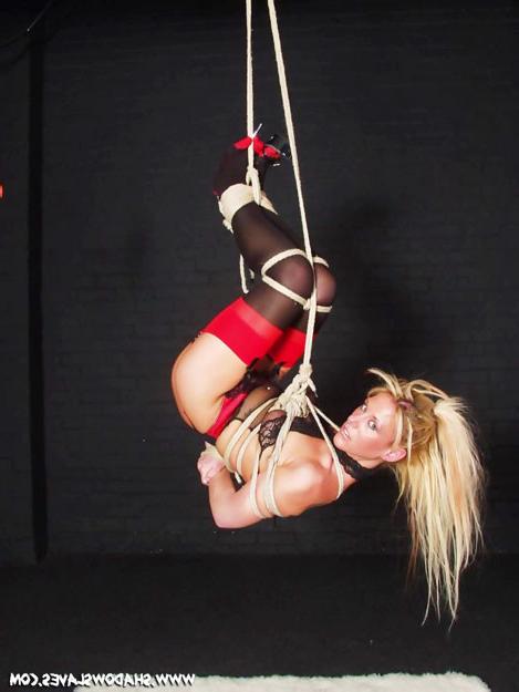 15P Kinky blonde tied up and suspended