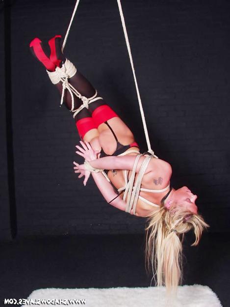 15P Kinky blonde tied up and suspended