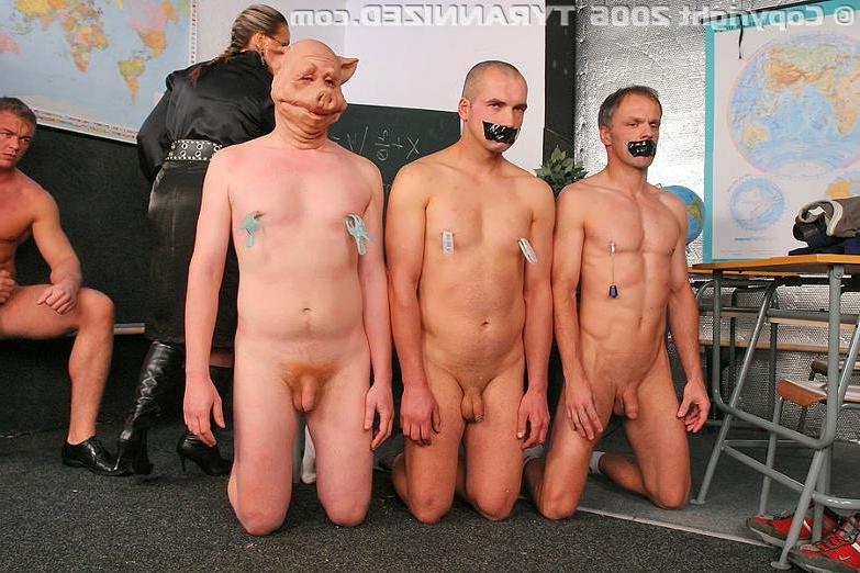 19P A strict school mistress teaches her malle pupils a lesson