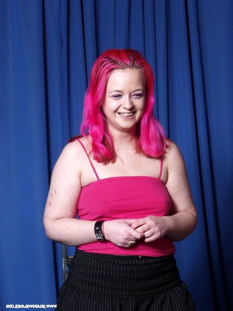 15P Pink haired cutie caned and butt plugged