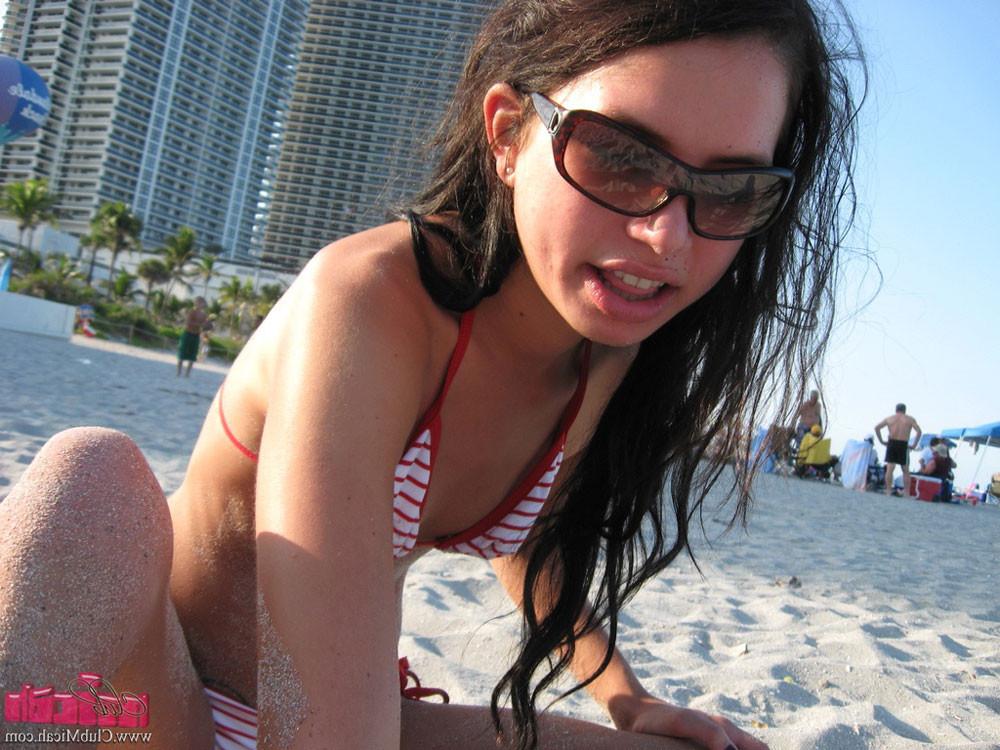 15P Micah Moore in bikini at the beach