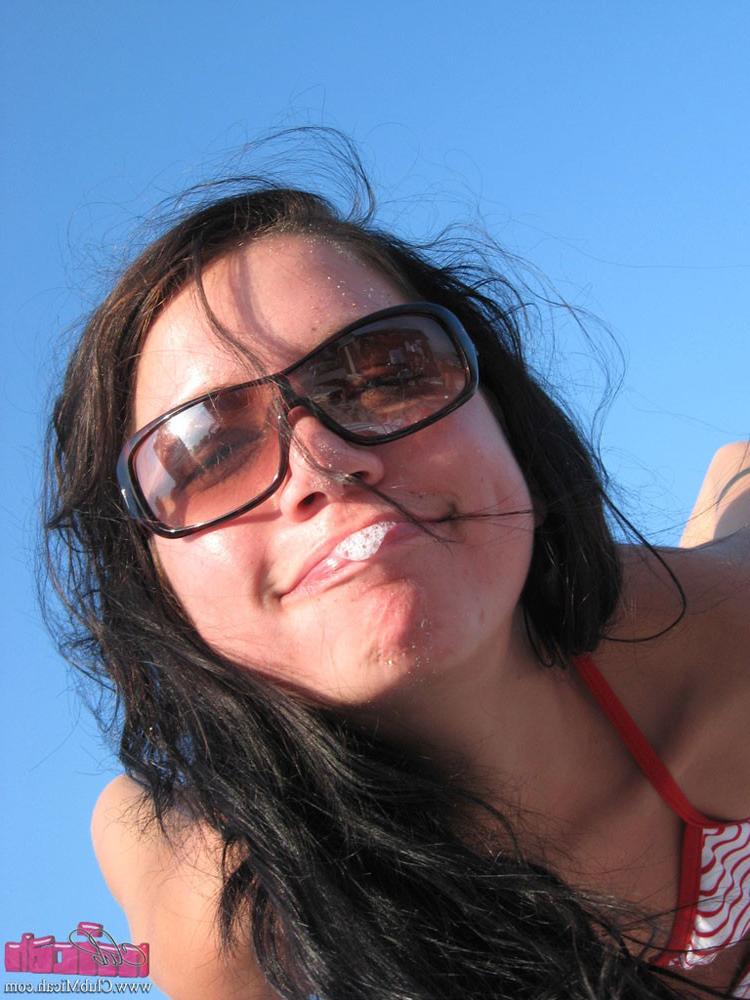 15P Micah Moore in bikini at the beach