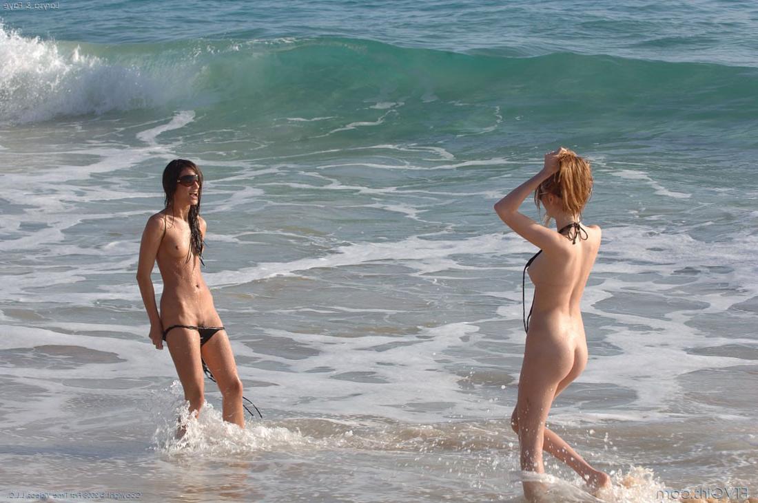 15P Young petite hot teen beach babes removing bikinis
