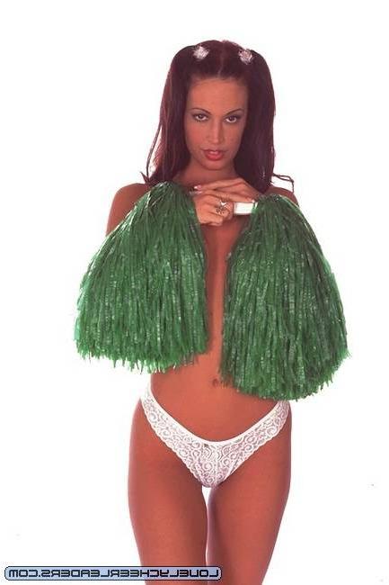 15P Captivating Cheerleader Chelsey showing her huge jugs