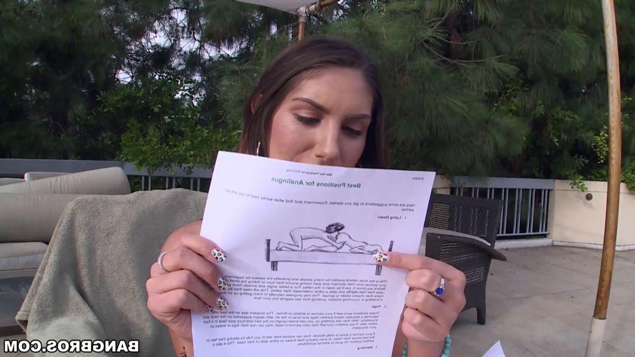 15P Beautiful pornstar August Ames takes care of a hard dong