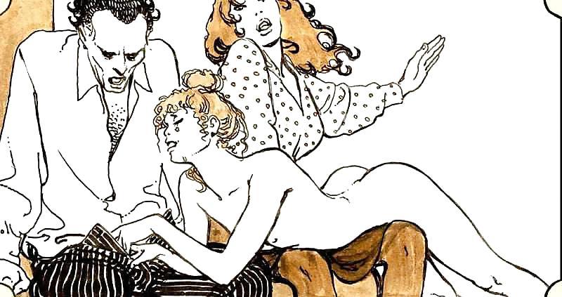 25P Thematic Drawn Porn Art 5 - Spanking (1)