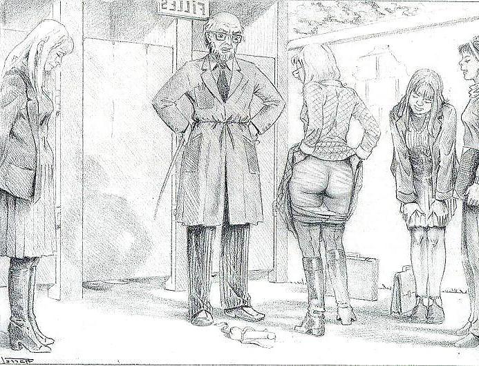 25P Thematic Drawn Porn Art 5 - Spanking (1)