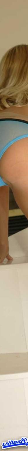 18P Ashlee sheer blue panties in the bathroom and I mean sheer you can see her tight