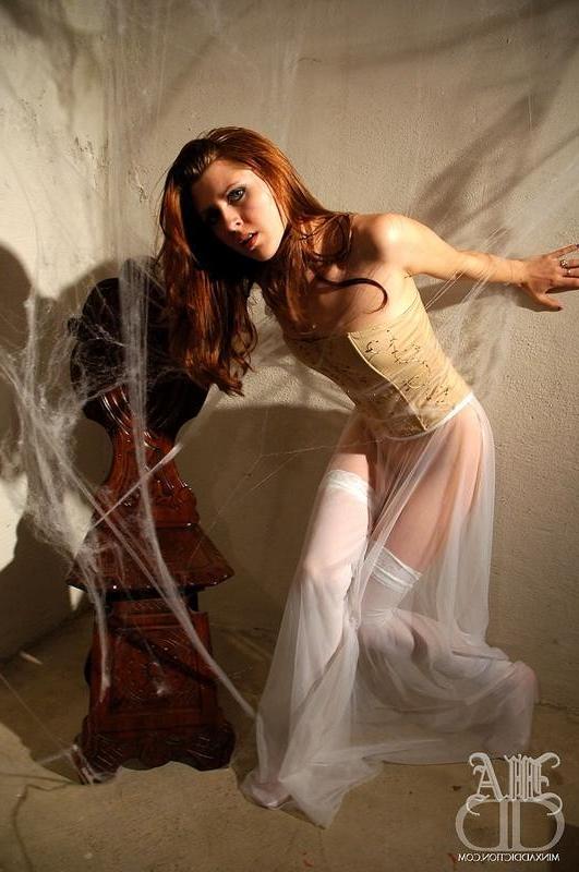 12P Redhead Minx in glamour lingerie