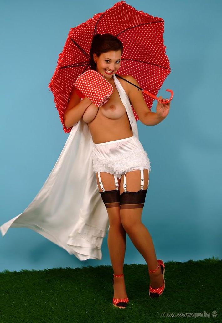 15P Stocking pinup model with big boobs