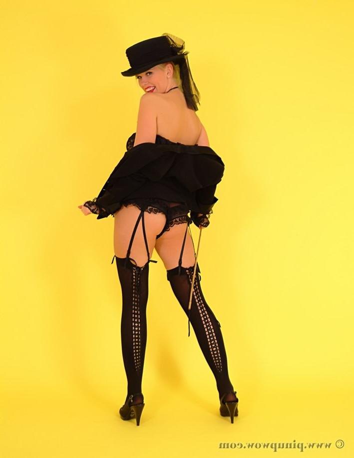 16P Hot blonde girl in stockings and sexy hat