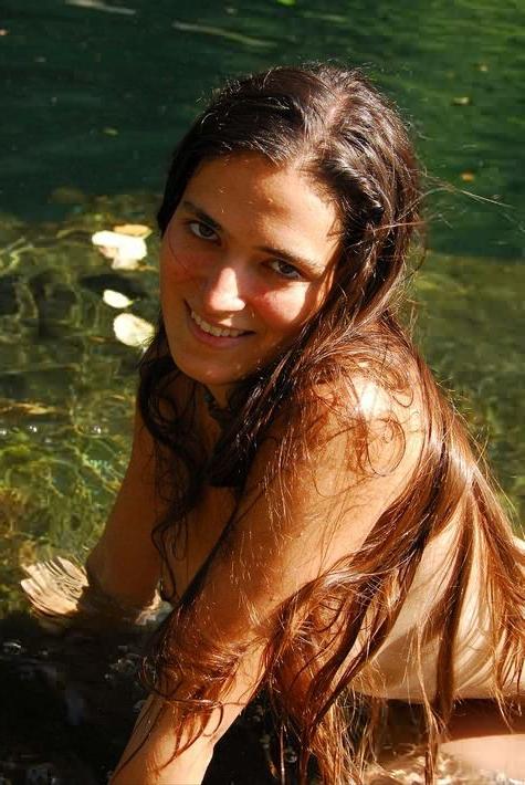 16P Splendidly Hairy Alexia Bathing Naked in Icy River