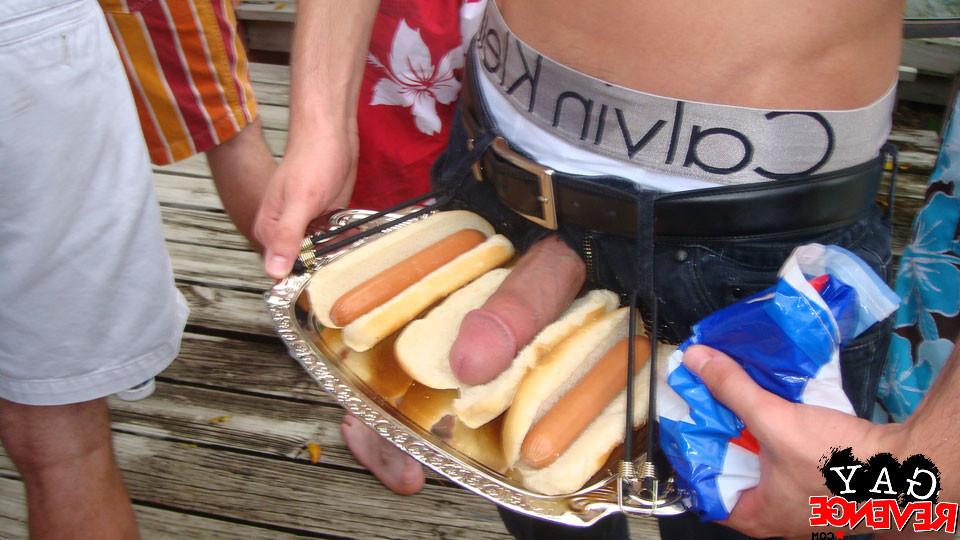15P Horny guy sucking a hot sausage