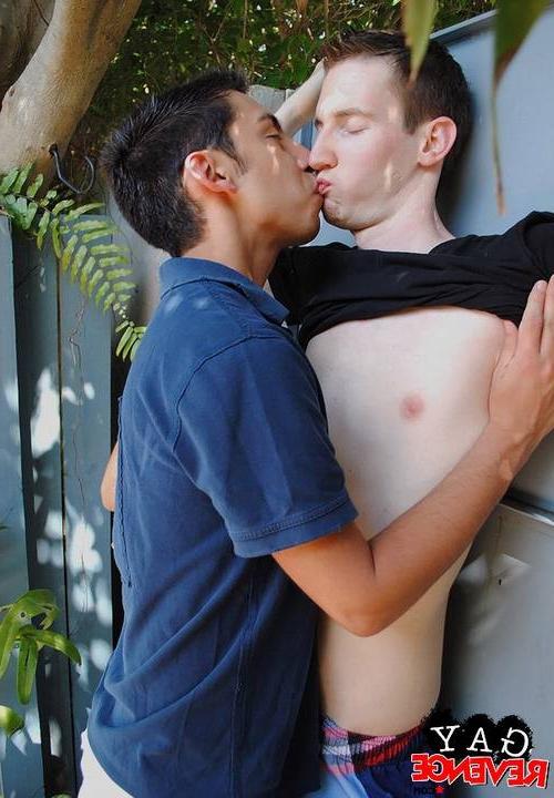 15P Two gays having fun each other outdoor