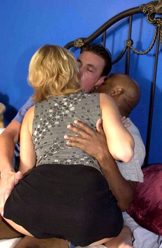 16P One girl and two guys in interracial bisexual threesome action