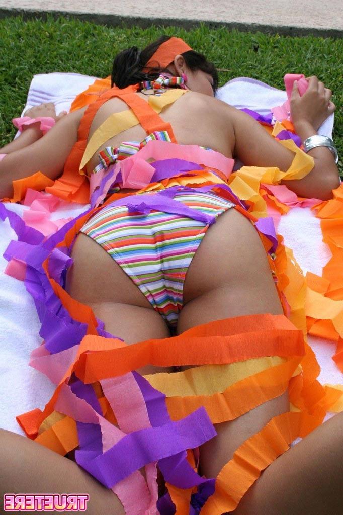 16P Teen girl in bikini outside