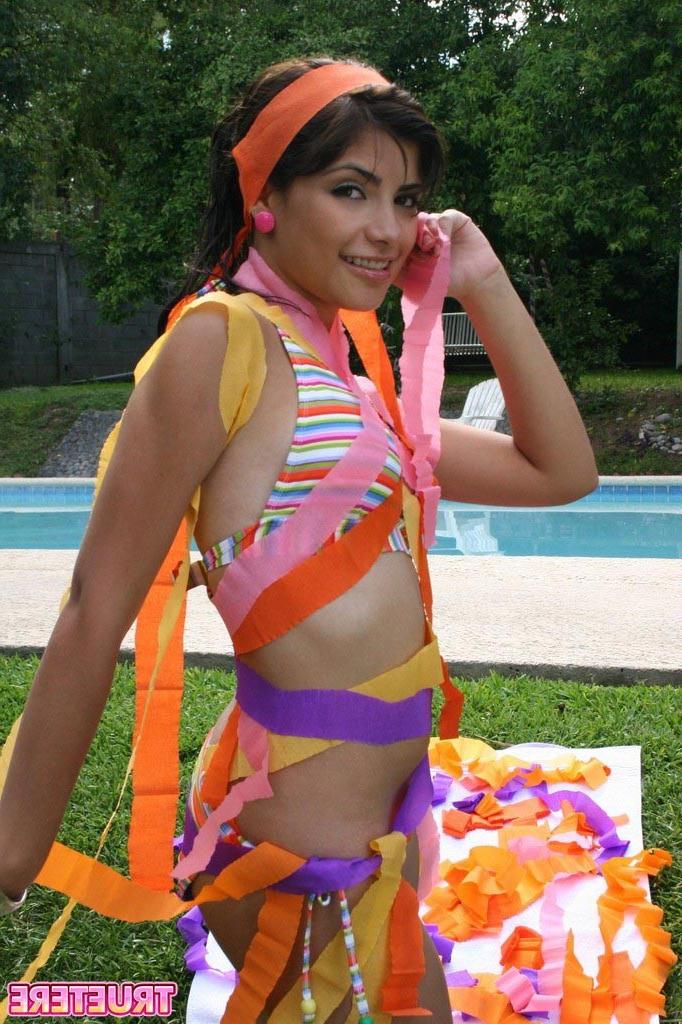 16P Teen girl in bikini outside