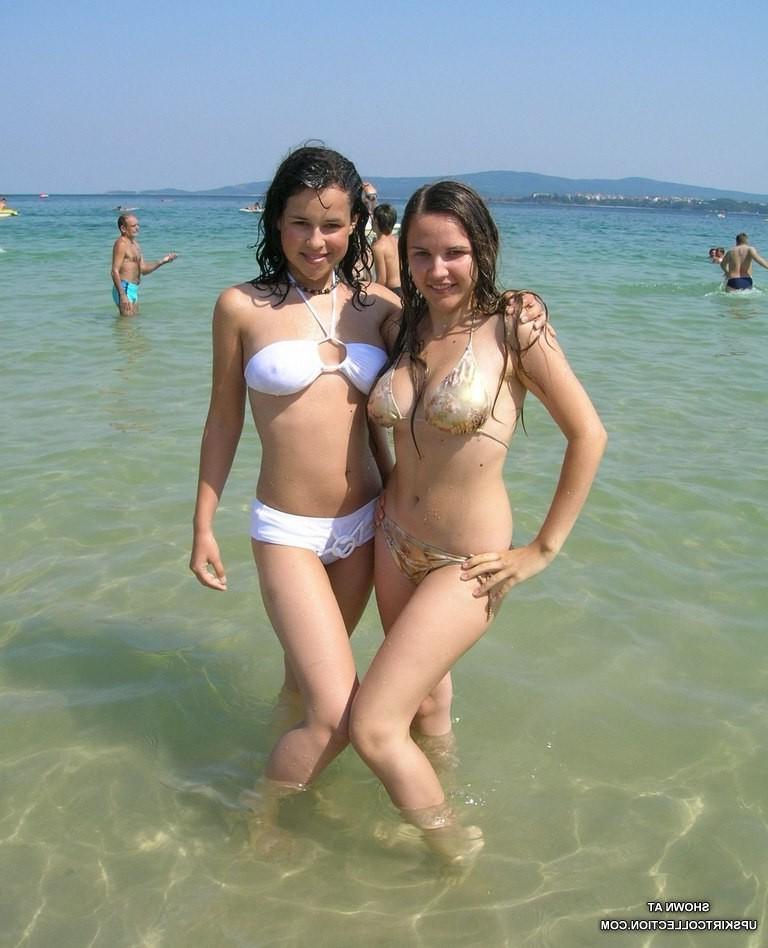 15P Sheer wet bikini uncovers nips and cameltoe