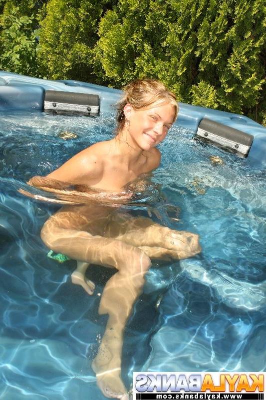 16P Bikini teen gets nude in the jacuzzi
