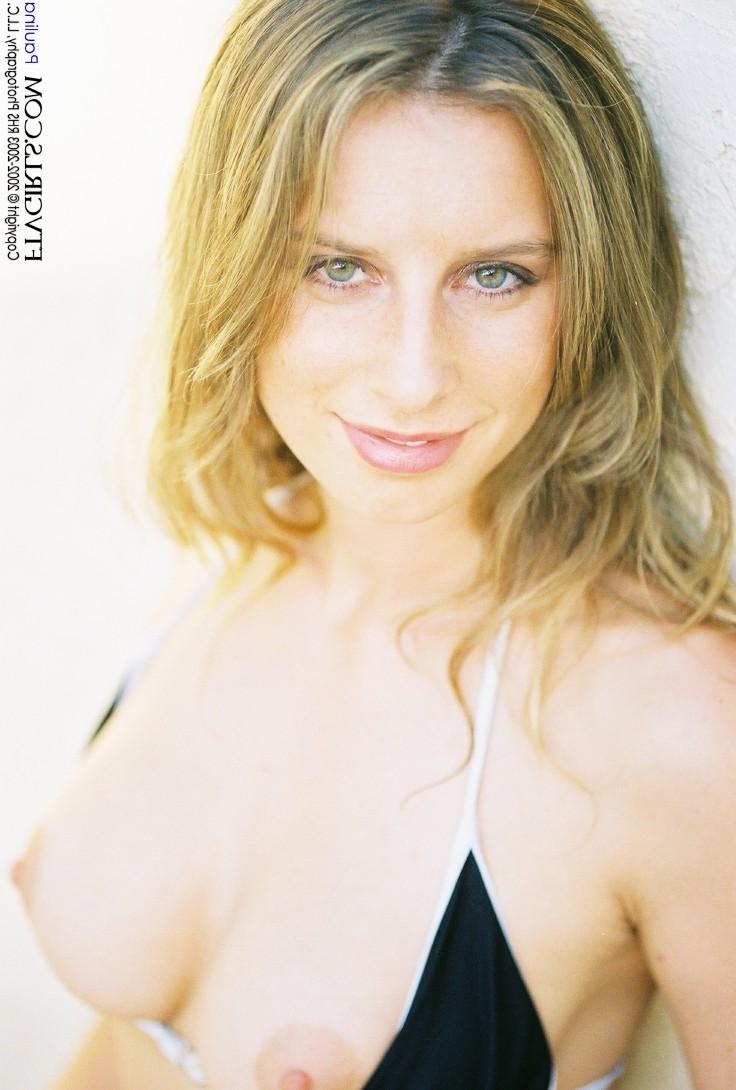 15P Blonde in barely there bikini flashes her tits
