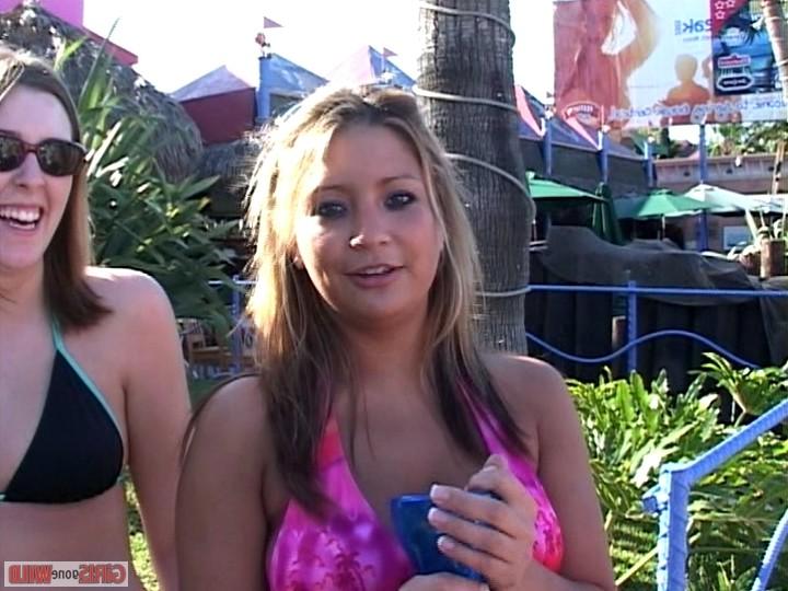 10P Interviewing young bikini babes for the video