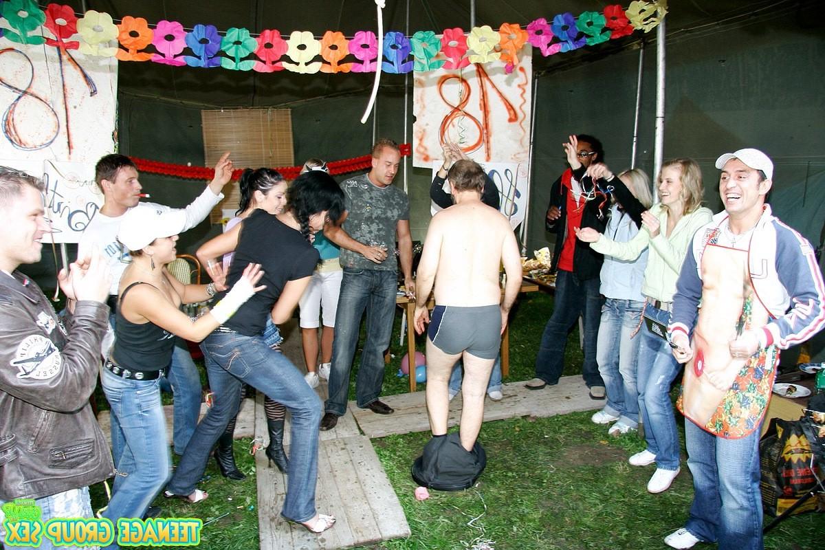 14P Hot teen is ready to suck first cock at her birthday party