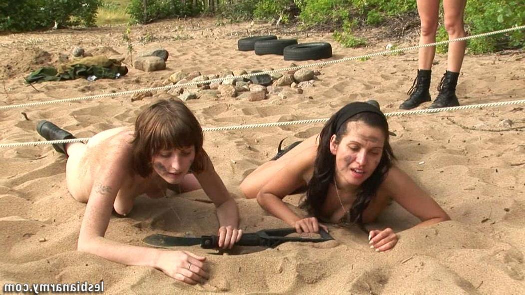 12P Crawling and strapon sucking female soldiers